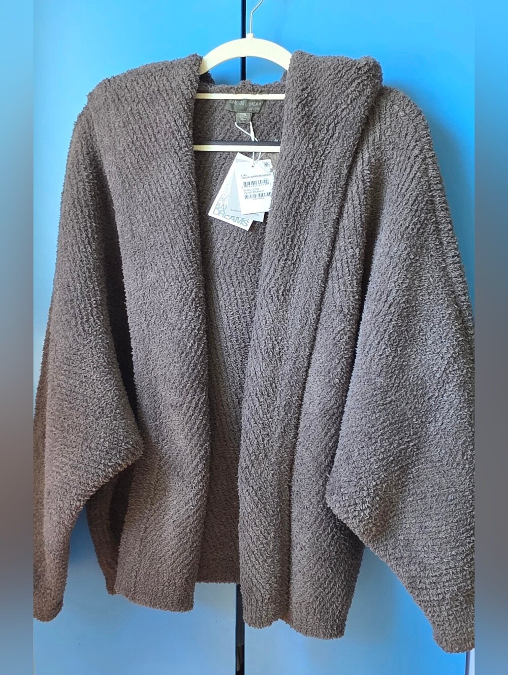 Barefoot Dreams Cozy Chic Textured Hooded Cardigan Jacket | Gray | XL